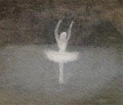 Clarice Beckett Dying Swan oil on canvas